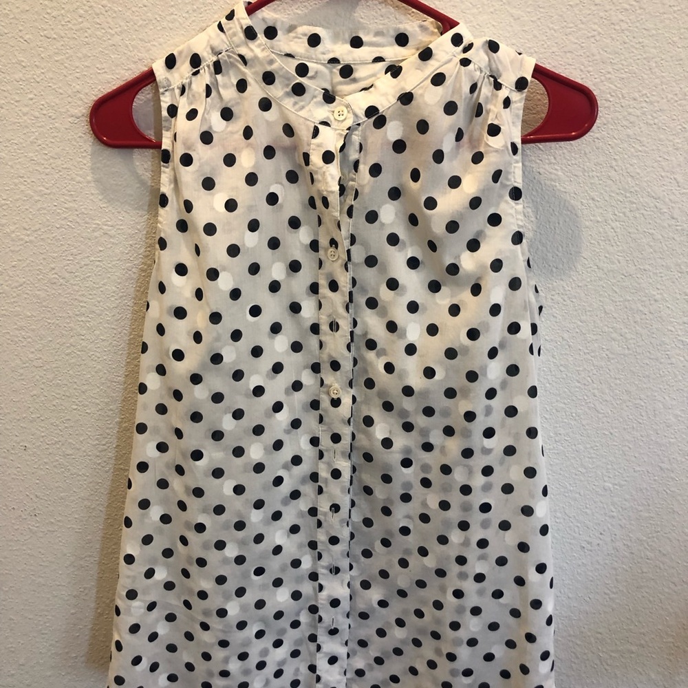 JCrew Polka Dot Sleeveless Blouse